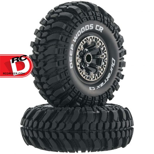 Duratrax - Deep Woods CR C3 Compound Mounted 2.2 Crawler Tires on Black Chrome Wheels