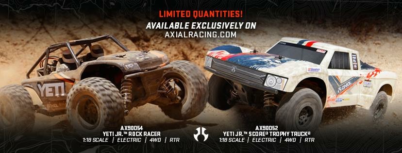 Yeti Jr. Rock Racer and Yeti Jr. Score Trophy Truck from Axial
