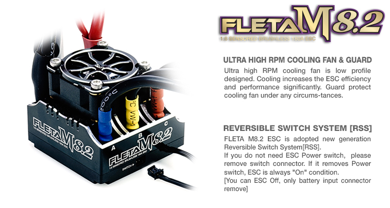 FLETA M8.2 Competition 18th Scale Brushless ESC 180A Black2