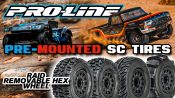 Pro-Line Pre-mounted SC Tires Raid 6x30 Removable Hex System