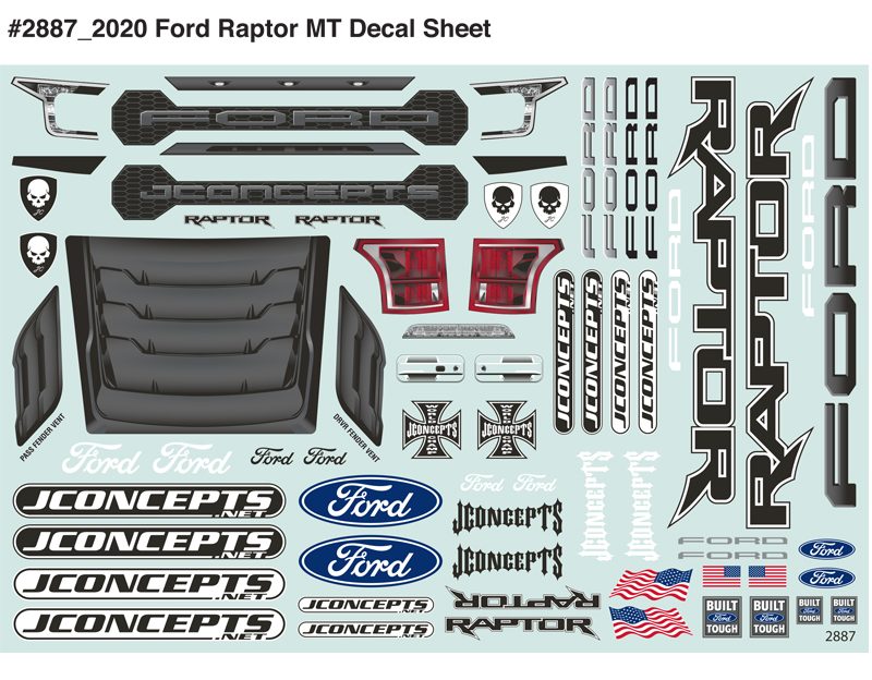 JConcepts 2020 Ford Raptor With Bigfoot 19 Racer Stripe
